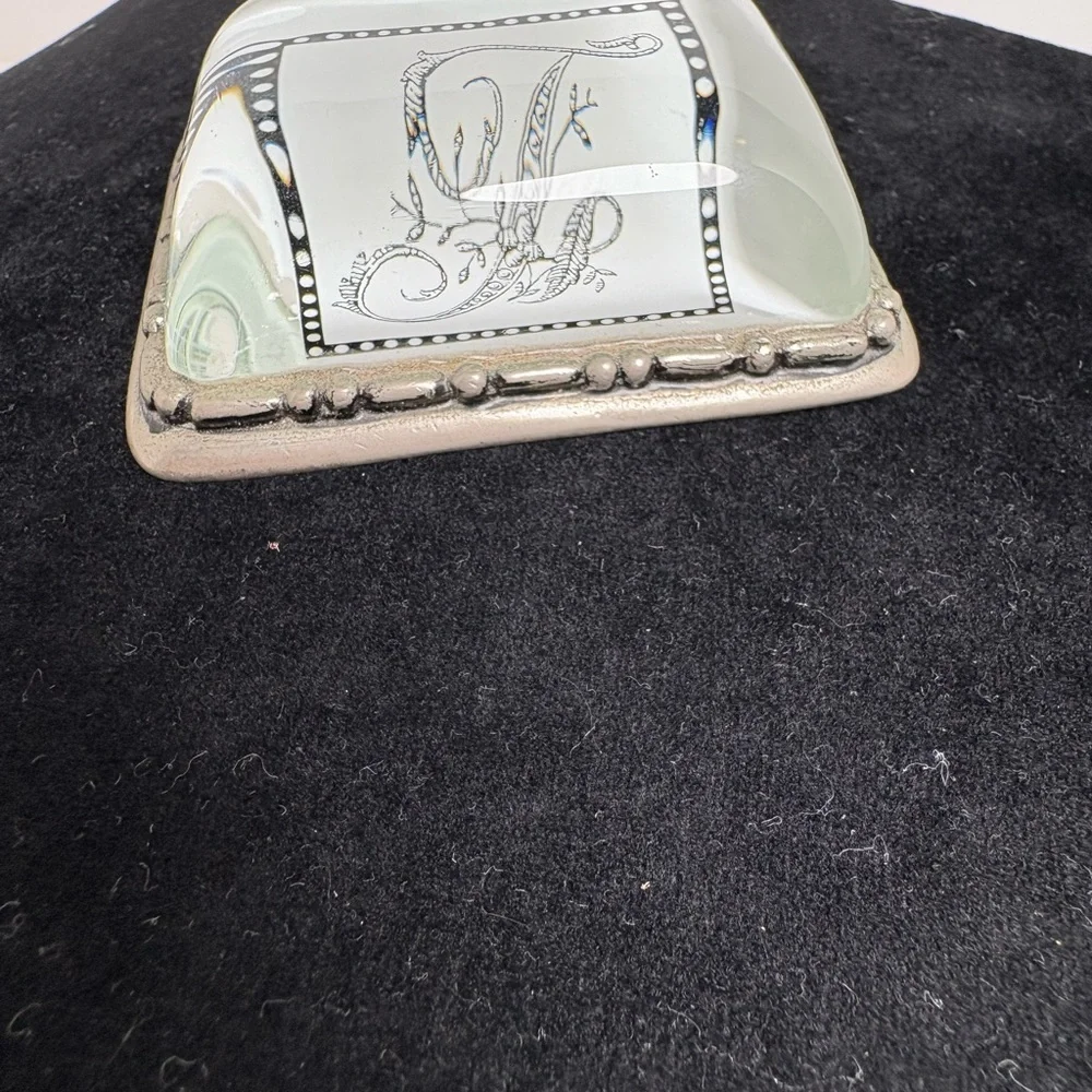 Mary Carol Home Collection Script “F”Monogram Initial Paper Weight